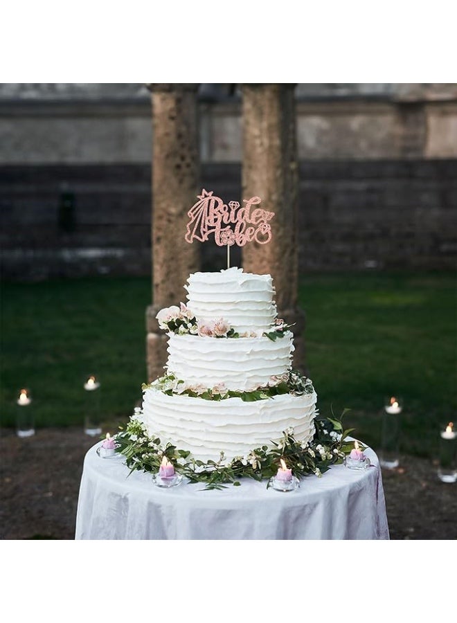 Yallazilla Bride to be Rose Gold Glitter Cake Topper for Bridal Shower, Bachelorette, Engagement Parties - Image 4